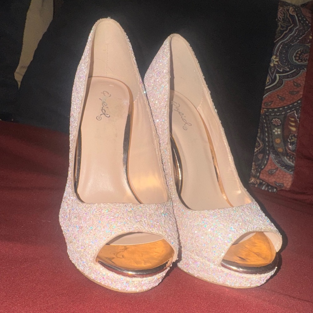 Sparkling Peep-Toe Heels